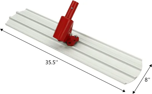 Miniatura 5 de Bull Herramientas de flotador de hormigón 35 x 8 "Red Round End Titanio-magnesio Aleación Hand Float Machine Concrete Cement Surface Smoothing Tool