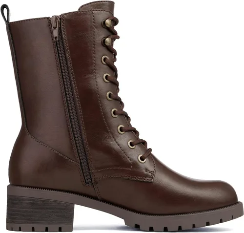 Miniatura 2 de DREAM PAIRS Botas de combate negras con cordones, botas militares de invierno para mujer