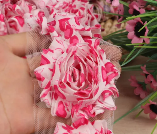 Miniatura 2 de yycraft Pack de Flores de estrás de 2 pulgadas con perla para manualidades.