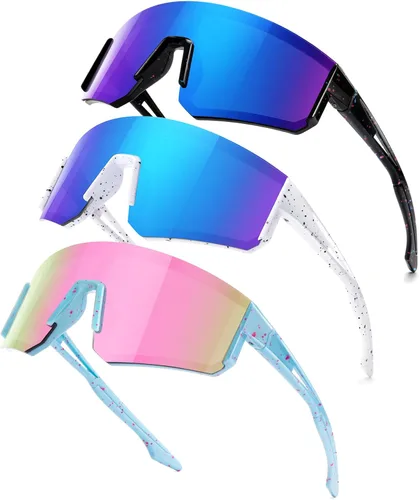 Miniatura 16 de SEKKAF - Gafas de sol deportivas para jóvenes, para béisbol y softbol, para niños y niñas de 6 a 12 años, gafas de sol para ciclismo, ligeras