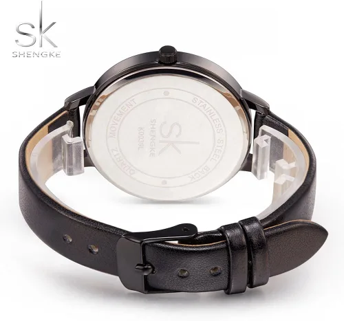 Miniatura 5 de SHENGKE - Reloj de pulsera para mujer con correa de piel, Decent, Casual, Geneva, a prueba de agua, para mujeres creativas