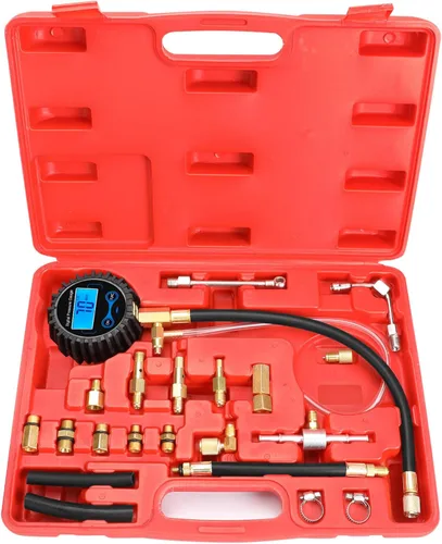 Miniatura 7 de BETOOLL HW0138 0-140PSI kit de herramientas para el auto con medidor de presión de la bomba de inyección de combustible.