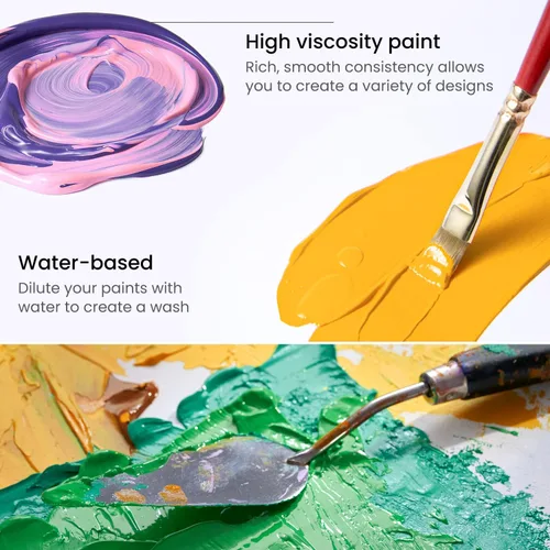 Miniatura 3 de ARTEZA Pintura acrílica, A100 amarillo limón, 33.8 onzas líquidas, tarro de 30.3 fl oz, opaco, de secado rápido, pinturas acrílicas para pintar A503