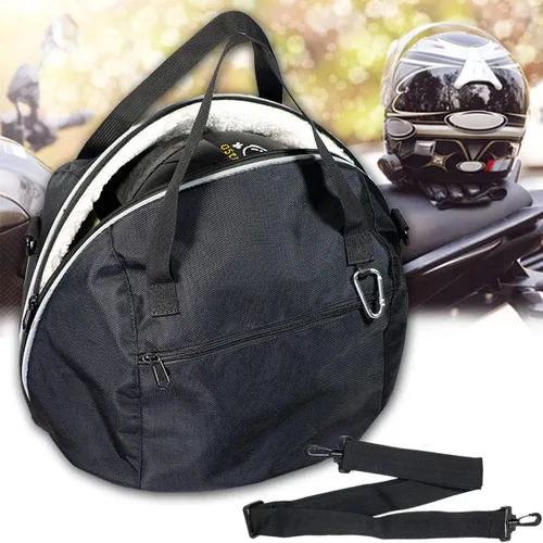 Bolsa para casco, bolsa de almacenamiento para casco de motocicleta, forro polar suave y ligero, resistente al agua, Oxford 1680D con correa, tira