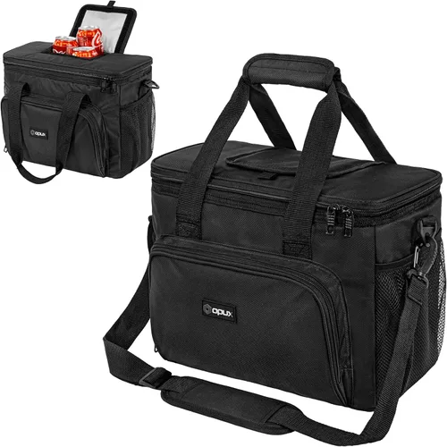 Miniatura 10 de OPUX Bolsa térmica suave, térmica y plegable con aislamiento térmico para hombres, trabajo, campamento, playa, viajes, portátil, suave, a prueba