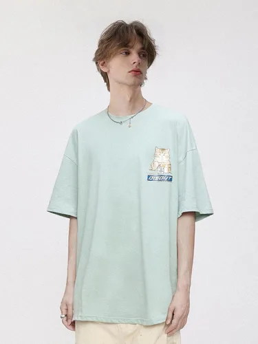 Miniatura 2 de Vamtac Mens Oversized Dog Cat Graphic Tees Harajuku Shirt Casual Summer Tops Streetwear Aesthetic T-Shirt Unisex
