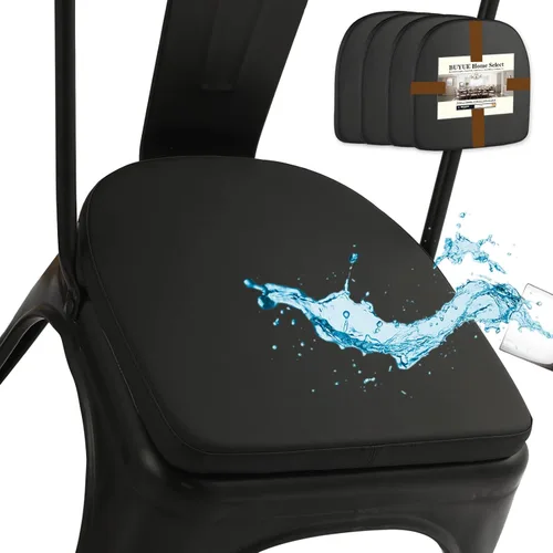 Miniatura 26 de BUYUE Cojín para silla de metal de 14 pulgadas con magnético, 1 pieza, cuero PU de lujo, impermeable, antideslizante, almohadilla de asiento