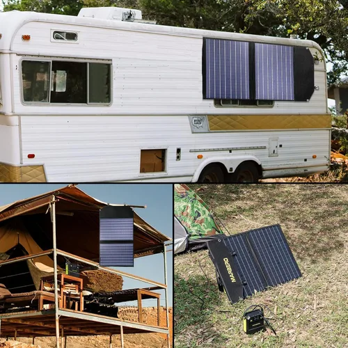 Miniatura 7 de MARBERO Panel Solar Portátil de 100W 100 Vatios Panel Solar Plegable para Estación de Energía con USB y Salida DC de 18V (10 Conectores) 23%