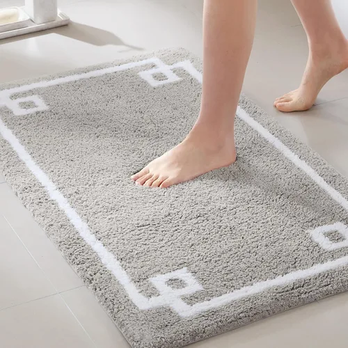 Miniatura 12 de Madison Park Evan Alfombra de Baño 100% Algodón con Respaldo Antideslizante - Tapete de Baño de Felpa Copetuda Lujoso, Absorbente, Secado Rápido