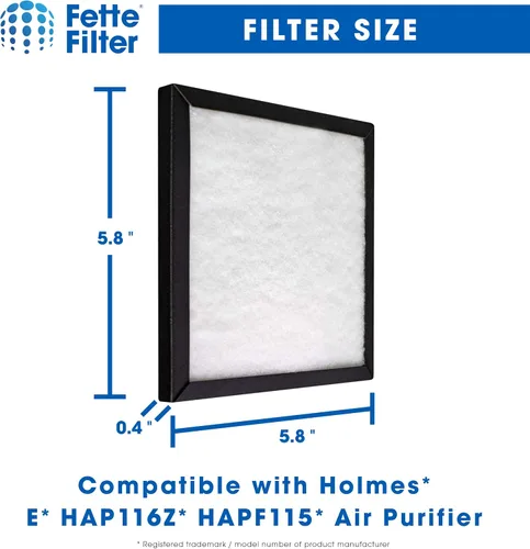 Miniatura 4 de Fette Filter - Filtros de repuesto compatibles con Holmes Filter E carbón activado y filtro de repuesto multicapa, compatible con modelos