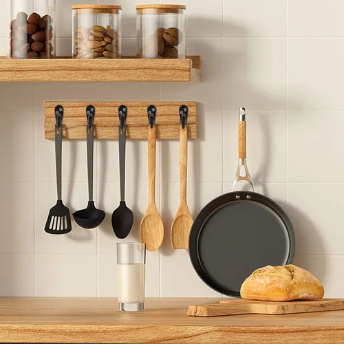 Miniatura 6 de NearMoon Ganchos para colgar en la pared, ganchos de metal resistente para bata de una sola punta, ganchos de pared inoxidables para toallas, Negro