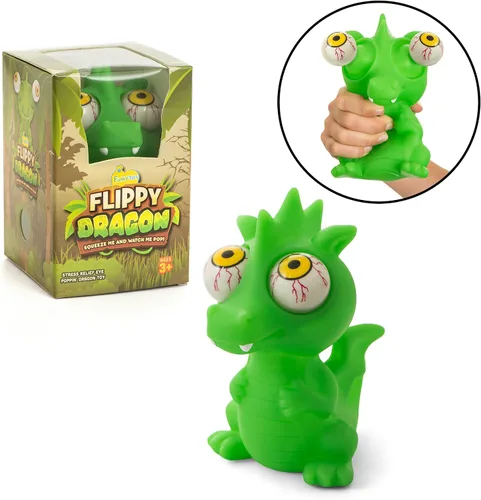 Miniatura 6 de IPIDIPI TOYS Flippy Dragón Esponjoso de Ojos Saltones - Juguetes Esponjosos de Halloween para Truco o Golosina - Divertido Juguete de Dedo
