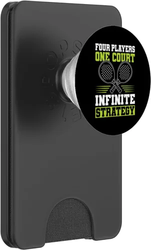 Miniatura 7 de Cuatro jugadores de una cancha de palas de pádel PopSockets adhesivo PopGrip