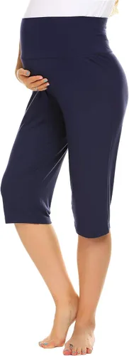 Ekouaer Pantalones cortos de maternidad para mujer, pantalones capri de maternidad, pantalones cortos de yoga, pantalones cortos para embarazo,
