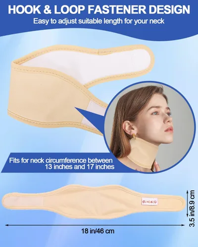 Miniatura 2 de 2 unidades de aceite de ricino tiroideo para el cuello, paquete de compresa de aceite de ricino reutilizable para cuello tiroideo, franela