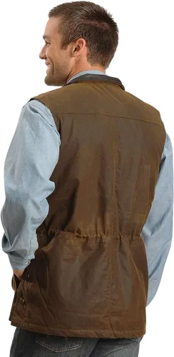 Miniatura 3 de Outback Trading Company 2049 Deer Hunter - Chaleco impermeable transpirable de algodón de piel de aceite, color bronce