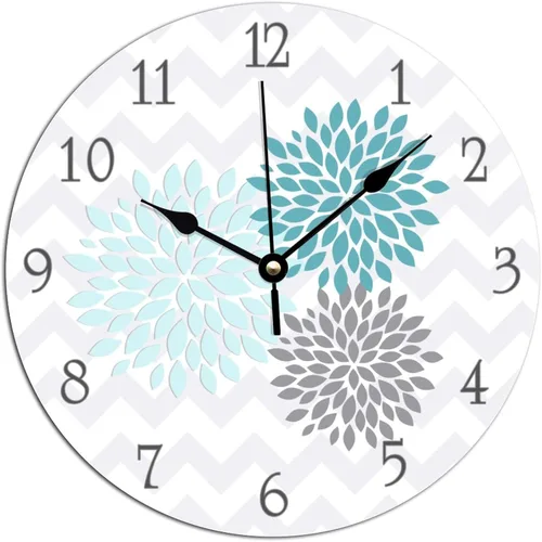 Miniatura 3 de ArogGeld Reloj de pared redondo de madera de granja, 10 pulgadas, funciona con pilas, reloj de pared decorativo con movimiento de barrido