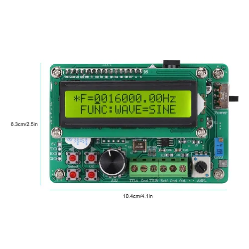 Miniatura 7 de FY1005S generador de señal digital DDS, fuente de señal de función de 5 MHz con módulo de contador de frecuencia, pantalla digital para laboratorios