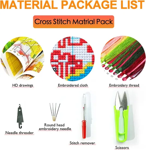 Miniatura 5 de Ayervici Kits personalizados de punto de cruz, kit de bordado con foto personalizada, haz tu propia foto, pintura de bricolaje, bordado completo