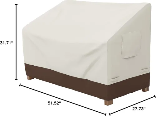 Miniatura 7 de Amazon Basics Funda de sofá de 2 plazas para exteriores, funda para muebles de patio, impermeable, anti-UV, duradera, beige/marrón
