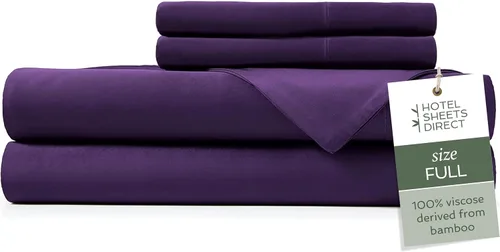 Miniatura 76 de Hotel Sheets Direct Juego de Sábanas de Cama de 4 Piezas, Tamaño California King, 100% Viscosa Derivada de Bambú, Juego de Sábanas con 2 Fundas