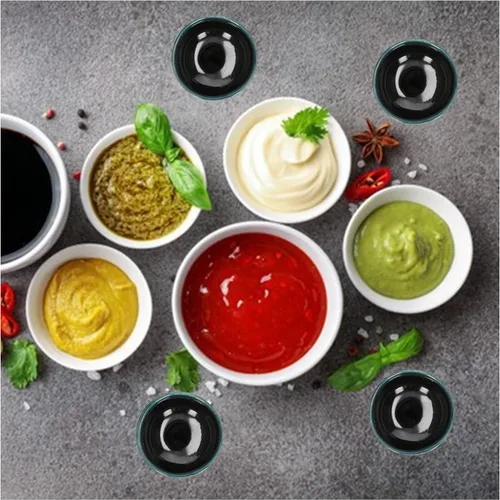 Miniatura 5 de Plato de cerámica para salsa de soja pequeños, 3 pulgadas, juego de 4 (negro n.º 2)