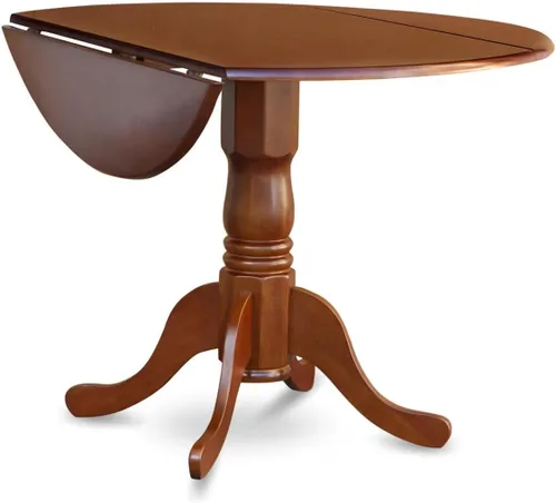 Miniatura 6 de East West Furniture DLNA5-SBR-C - Juego de mesa y sillas de cocina de 5 piezas, incluye una mesa de comedor redonda con gotas y 4 sillas tapizadas