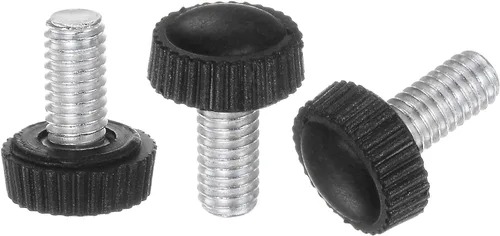Miniatura 7 de uxcell 20 pomos moleteados de rosca métrica macho M4 x 0.236 in, pomos de sujeción de tornillo de pulgar, mango de plástico con perno roscado