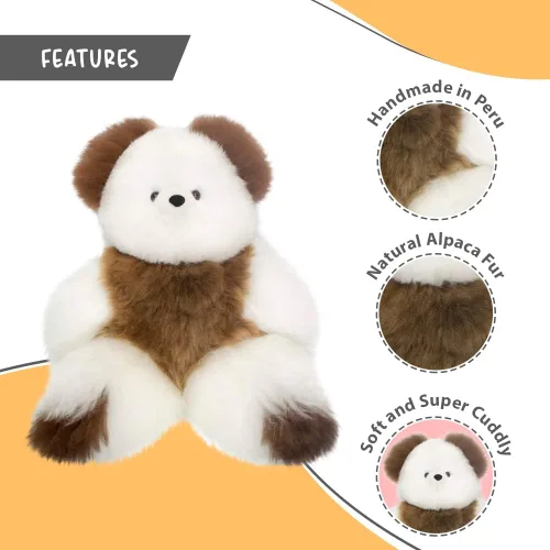 Miniatura 9 de Oso de Peluche de Bebé Alpaca Suave y Tierno - 9 pulgadas. Animal de Peluche de Alpaca Premium Hecho a Mano con Piel Auténtica de Alpaca. Lindo Oso