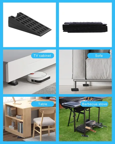 Miniatura 6 de Niveladores de muebles – Cuñas de nivelación de goma apilables para puerta para mesa tambaleante, silla, fijación de gabinete, uso en interiores