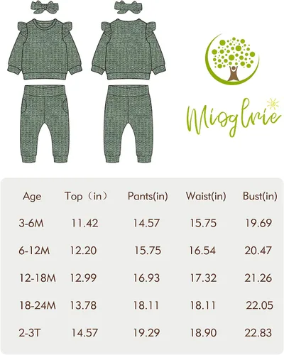 Miniatura 6 de Conjunto de ropa de bebé para niña, tops y pantalones, ropa para niñas pequeñas, sudaderas para bebés