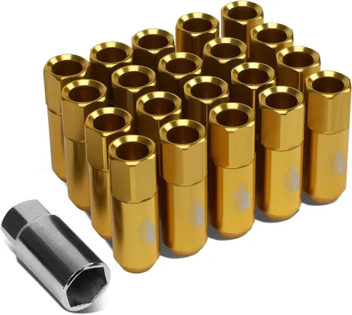 Miniatura 9 de J2 Engineering Juego de 20 piezas de tuercas de orejeta de aluminio 7075 de extremo abierto alto M12 x 1.5 con adaptador de dado, negro, se ajusta a