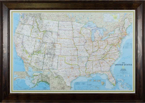 Miniatura 15 de Craig Frames mapa de viaje clásico de los Estados Unidos, Papel, 24 x 36 pulgadas