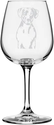 Miniatura 556 de Copa de vino de 12.75 onzas con diseño de perro grabado