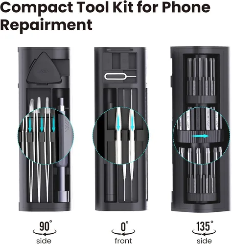 Miniatura 2 de JIMIHOME Juego de destornilladores de precisión de 56 piezas, incluye 42 puntas, kit de destornilladores con funda de transporte de acero aleado