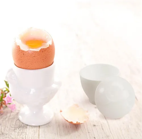 Miniatura 5 de Hemoton Tazas escalfadoras de huevos para microondas, paquete de 4 con tapas, 3.74 x 2.55 pulgadas, olla de huevos al vapor para desayuno rápido