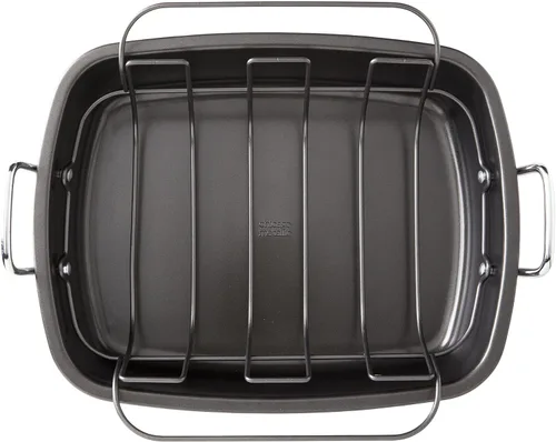 Miniatura 6 de Chicago Metallic Asador antiadherente con estante flotante, 18 pulgadas x 13 pulgadas, negro