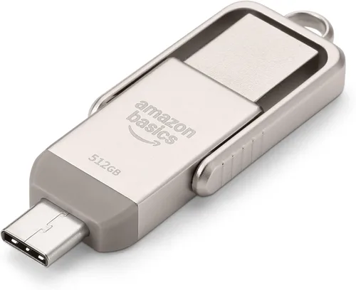 Miniatura 8 de Amazon Basics Unidad Flash USB, Memoria Stick con Puertos Duales USB C y USB A, 128GB, Plata Champán