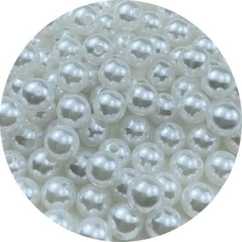 Miniatura 24 de Pinhoollgo 800pcs Pearl Beads 6mm Round Pearl Beads with Hole for DIY Bracelet Necklace Jewelry Making Supplies Handmade Craft(White)