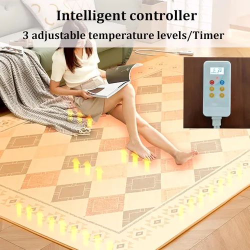 Miniatura 4 de Electric Heated Area Rug, Radiant Floor Heating Graphene Electric Heated Floor Mats with Adjustable Temperature & 12 Hour Timer, for Home Bedroom