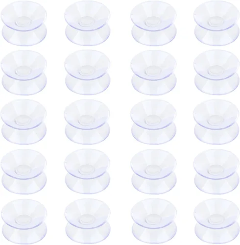 Miniatura 9 de Pawfly Paquete de 20 ventosas de doble cara de 0.8 pulgadas de PVC transparente de plástico para espejo de mesa de vidrio