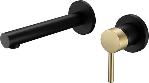 Miniatura 10 de sumerain Grifo de baño de montaje en pared para zurdos de una sola manija en cromo