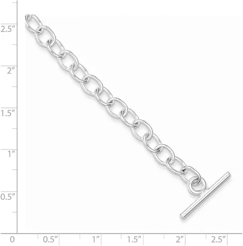 Miniatura 2 de Pulsera de plata de ley 925 maciza con eslabones de 7.5in.
