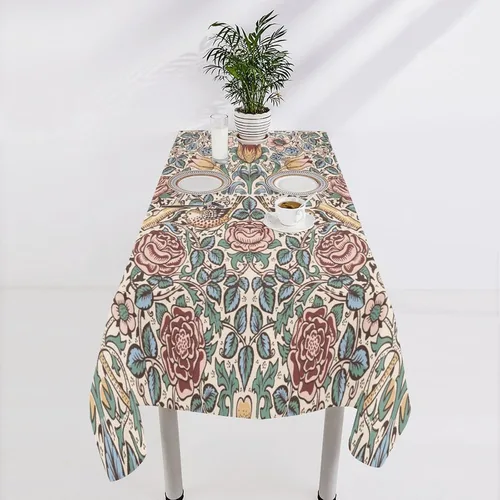 Miniatura 88 de Mantel Floral Retro de Pájaros, Diseño Original Bohemio William Morris Estampado Cubierta de Mesa para Hogar Picnic Fiesta Comedor Cocina William