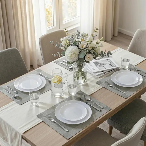 Miniatura 6 de KIRE 60 platos desechables blancos – Platos de plástico blanco resistentes para fiestas/bodas – Incluye 30 platos llanos de 10.25 pulgadas y 30
