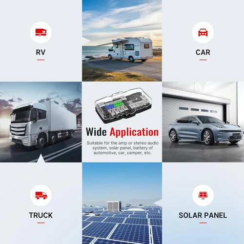 Miniatura 6 de Joinfworld Bloque de Distribución de Energía con Fusibles para Audio de Automóvil de 4 Vías MIDI (Mini-ANL) Bloque de Fusibles de 12V Calibre 0/4