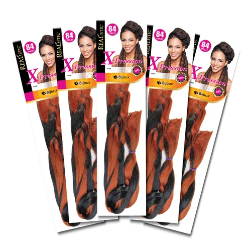 Miniatura 74 de Realistic Trenza original X-Pression 84 pulgadas 100% Kanekalon (paquete de 3, 1) M-61XPRES84