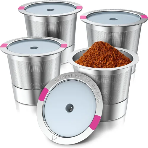 Miniatura 9 de Tazas reutilizables K Cup para Keurig, cápsulas de café reutilizables K Cup compatibles para cafeteras Keurig 1.0 y 2.0, tazas K de acero inoxidable