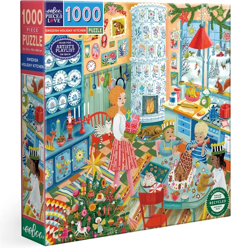Miniatura 16 de eeBoo Rompecabezas de cocina de lavanda de 1000 piezas, rompecabezas cuadrado para adultos con referencia de imagen, piezas brillantes y duraderas
