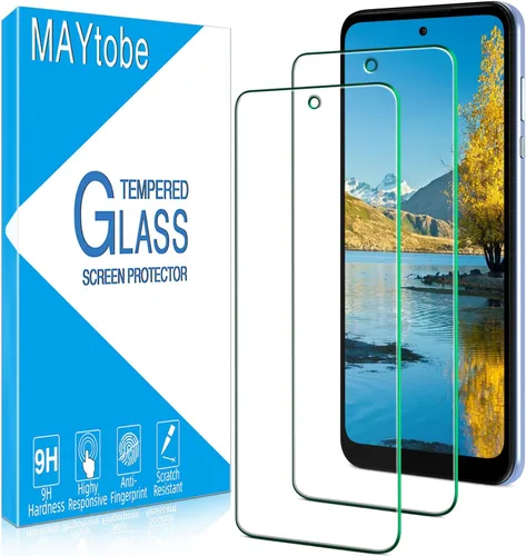 MAYtobe Paquete de 2 protectores de pantalla de vidrio templado diseñados para Motorola Moto G Power 2022, antiarañazos, sin burbujas